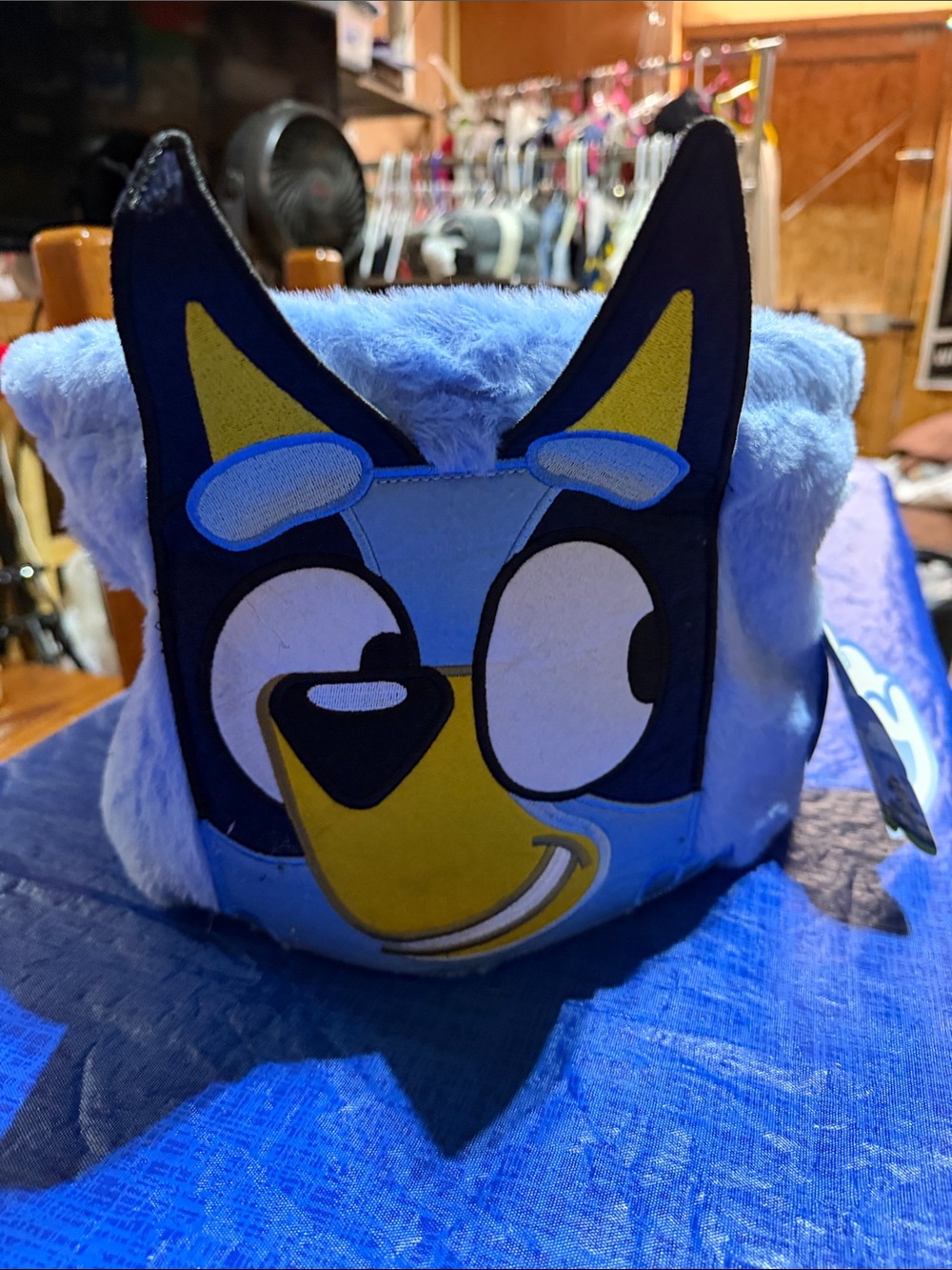 Kids Plush Blue Cartoon Dog Hat - Soft Character Beanie